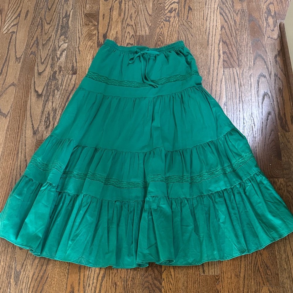 HYFVE Vibrant Kelly Green Maxi Skirt